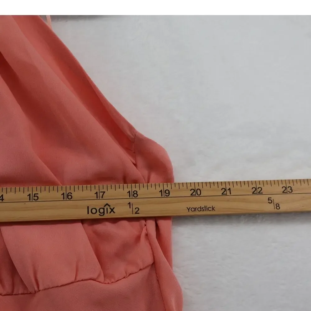 Abercrombie & Fitch Halter Mini Dress Pink Chiffon Open Back XLT Soft Girl